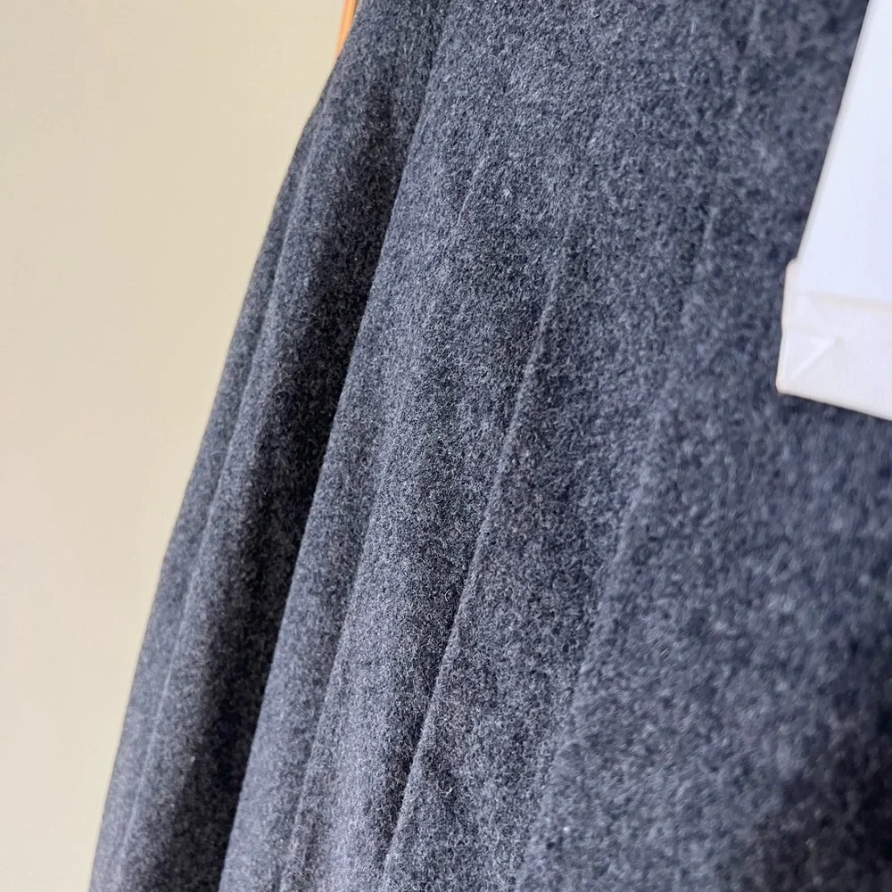 NWT🔖Lobbster Vietnamese Designer Brand Grey Draped Midi Skirt Wool A-line - Picture 3 of 10